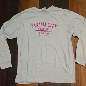 Panama City Beach Light Blue Graphic Long Sleeve Shirt